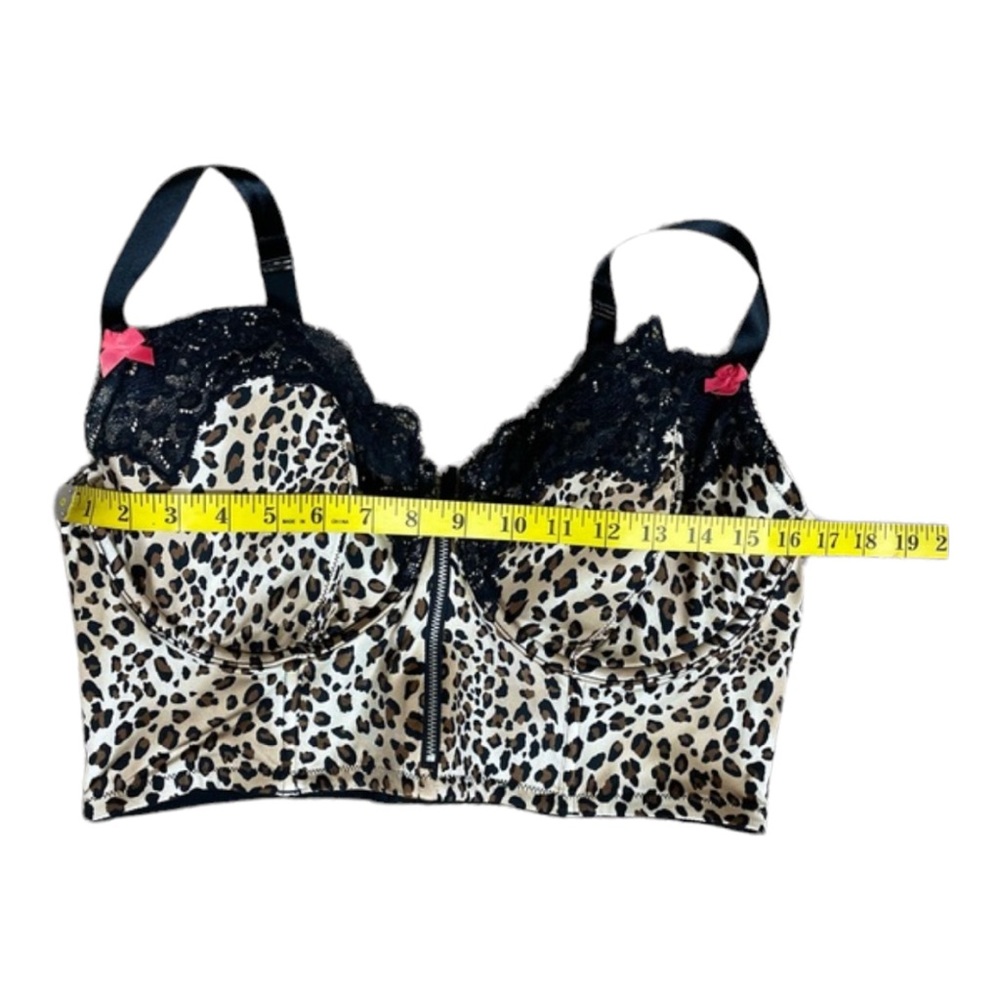 Cacique Leopard Print Zip-Up Corset Bra 40 DDD - Picture 5 of 10
